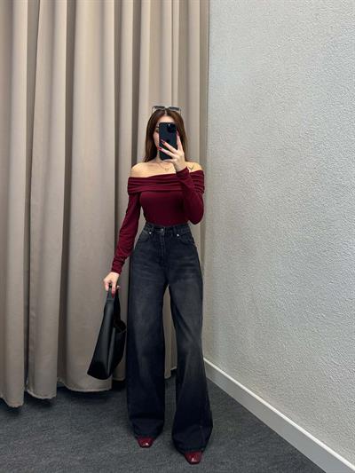Siyah Wide Leg Jean