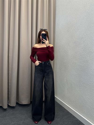 Siyah Wide Leg Jean