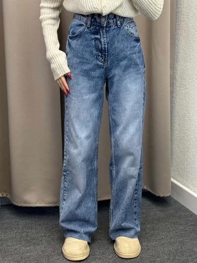Gölgeli Wide Leg Jean