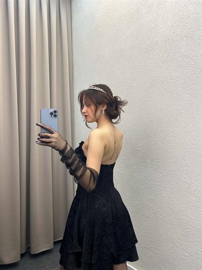 Straplez Model Kat Kat Volanlı Siyah Jarse Mini Şort Elbise