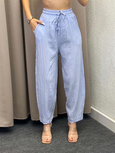 Sucks Gofre Bebe Mavi Bağlamalı Pantolon