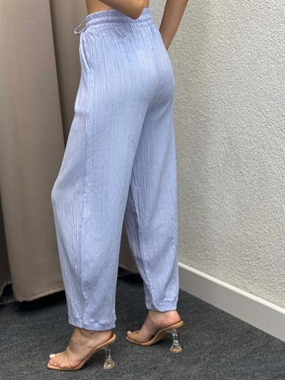 Sucks Gofre Bebe Mavi Bağlamalı Pantolon