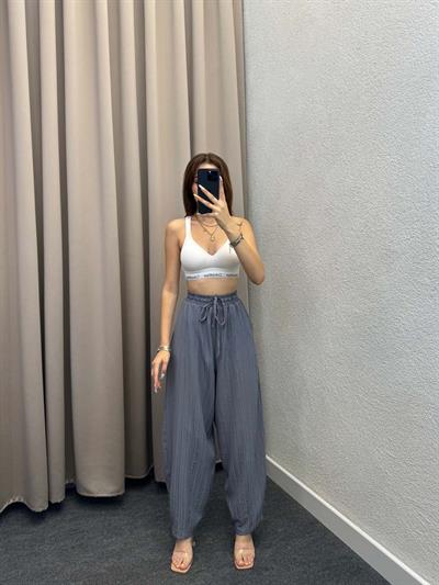 Sucks Gofre Füme Bağlamalı Pantolon