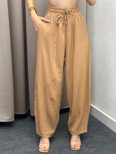 Sucks Gofre Kahve Bağlamalı Pantolon