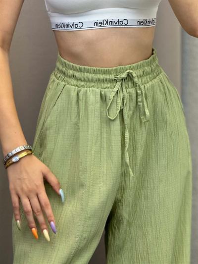 Sucks Gofre Mint Bağlamalı Pantolon