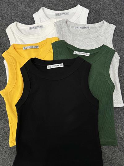 Sugar Halter Yaka Kırık Beyaz Atlet