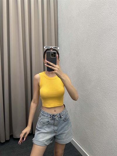 Sugar Halter Yaka Sarı Atlet