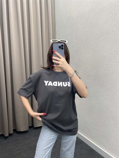 Sunday Antrasit Oversize Tshirt