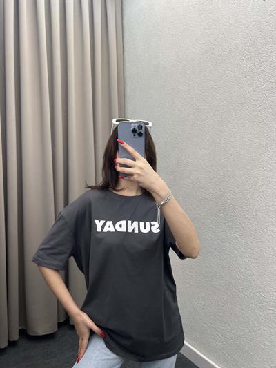 Sunday Antrasit Oversize Tshirt