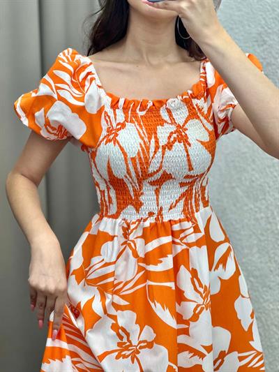 Sunflower Turuncu Poplin Elbise