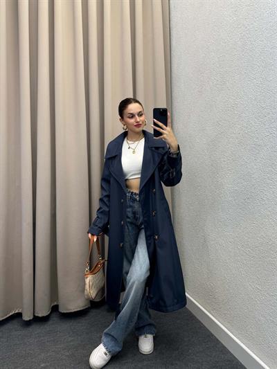 Tokyo Lacivert Trençkot