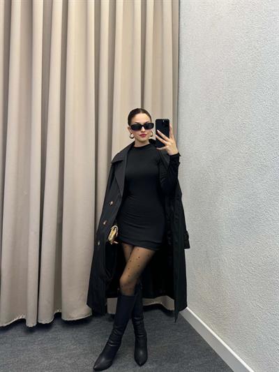 Tokyo Siyah Trençkot