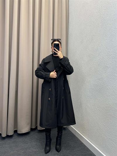 Tokyo Siyah Trençkot