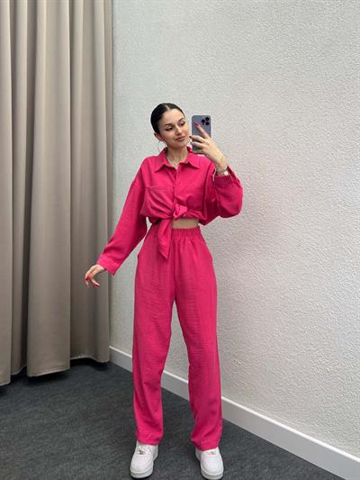 Torino Keten Pembe Gömlekli Takım