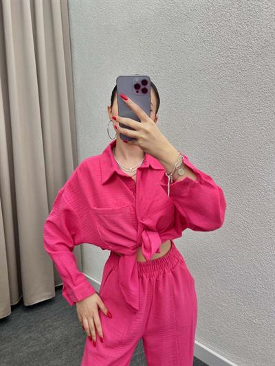 Torino Keten Pembe Gömlekli Takım