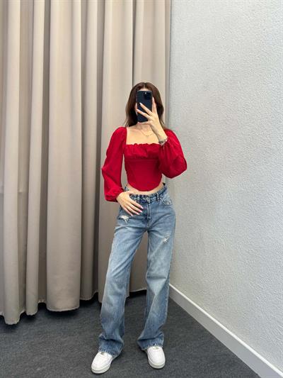 Vendetta Kırmızı Balenli Bluz