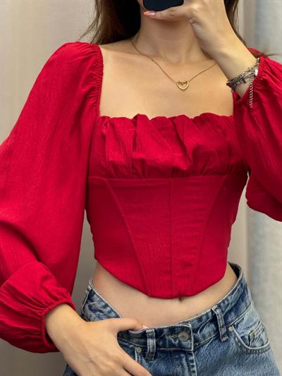 Vendetta Kırmızı Balenli Bluz