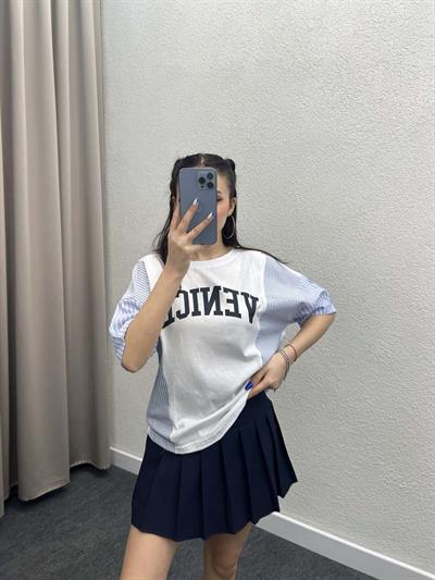 Venice Çizgi Garnili Tshirt