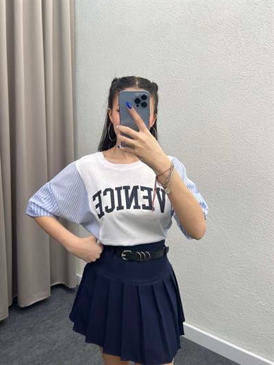 Venice Çizgi Garnili Tshirt