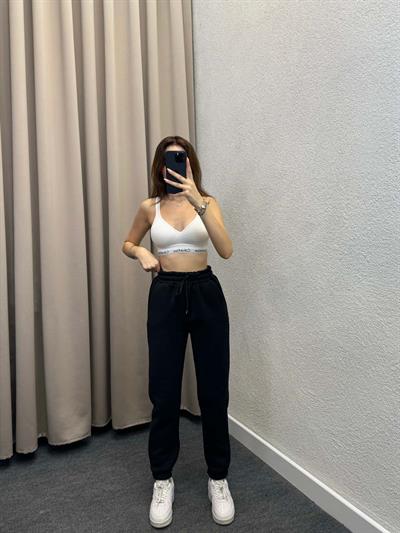 Viana Üç İplik Şardonlu Siyah Jogger