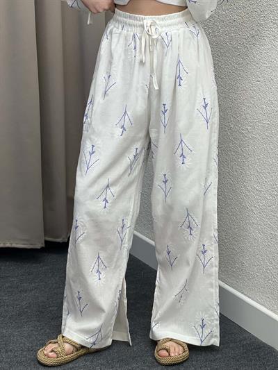 Yırtmaçlı Tasarım Mavi Bohem Takım