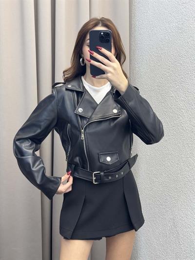 Zra Muadil Siyah Deri Ceket