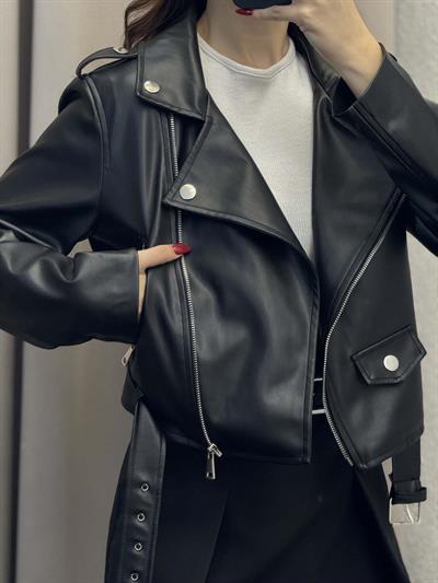 Zra Muadil Siyah Deri Ceket