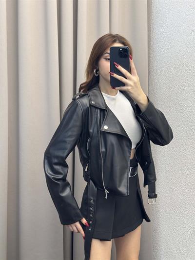 Zra Muadil Siyah Deri Ceket