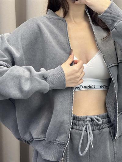 Zumba Üç İplik Şardonlu Yıkamalı Eşofman Takımı