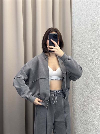 Zumba Üç İplik Şardonlu Yıkamalı Eşofman Takımı