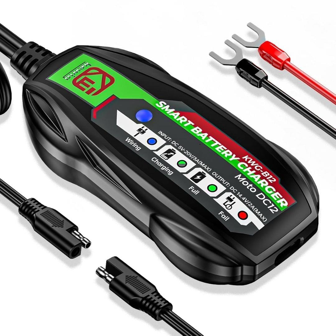 Kewig B12 Motosiklet Akü Şarj Cihazı – USB-C Girişli, Powerbank Uyumlu