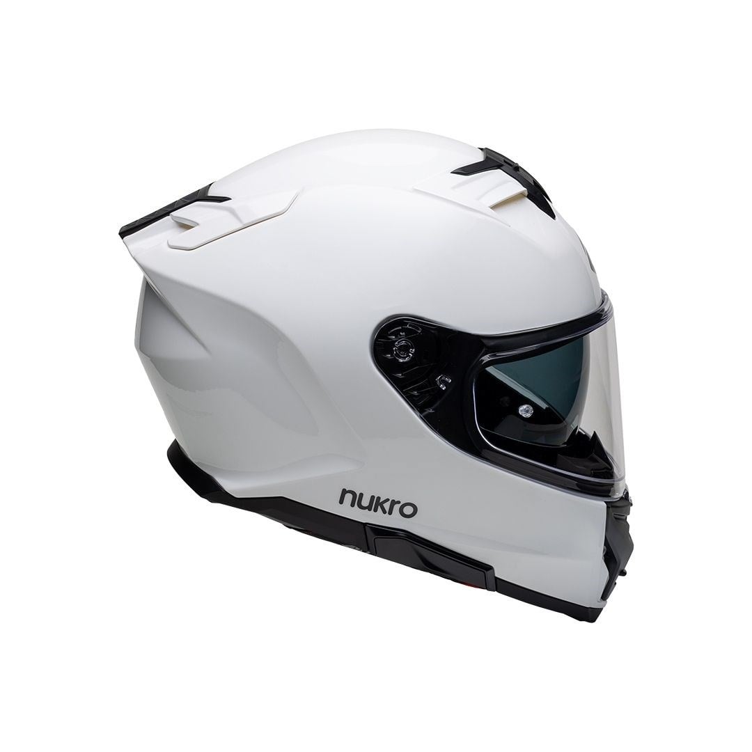 Nukro 912-SV Solid Glossy White Kapalı Kask 