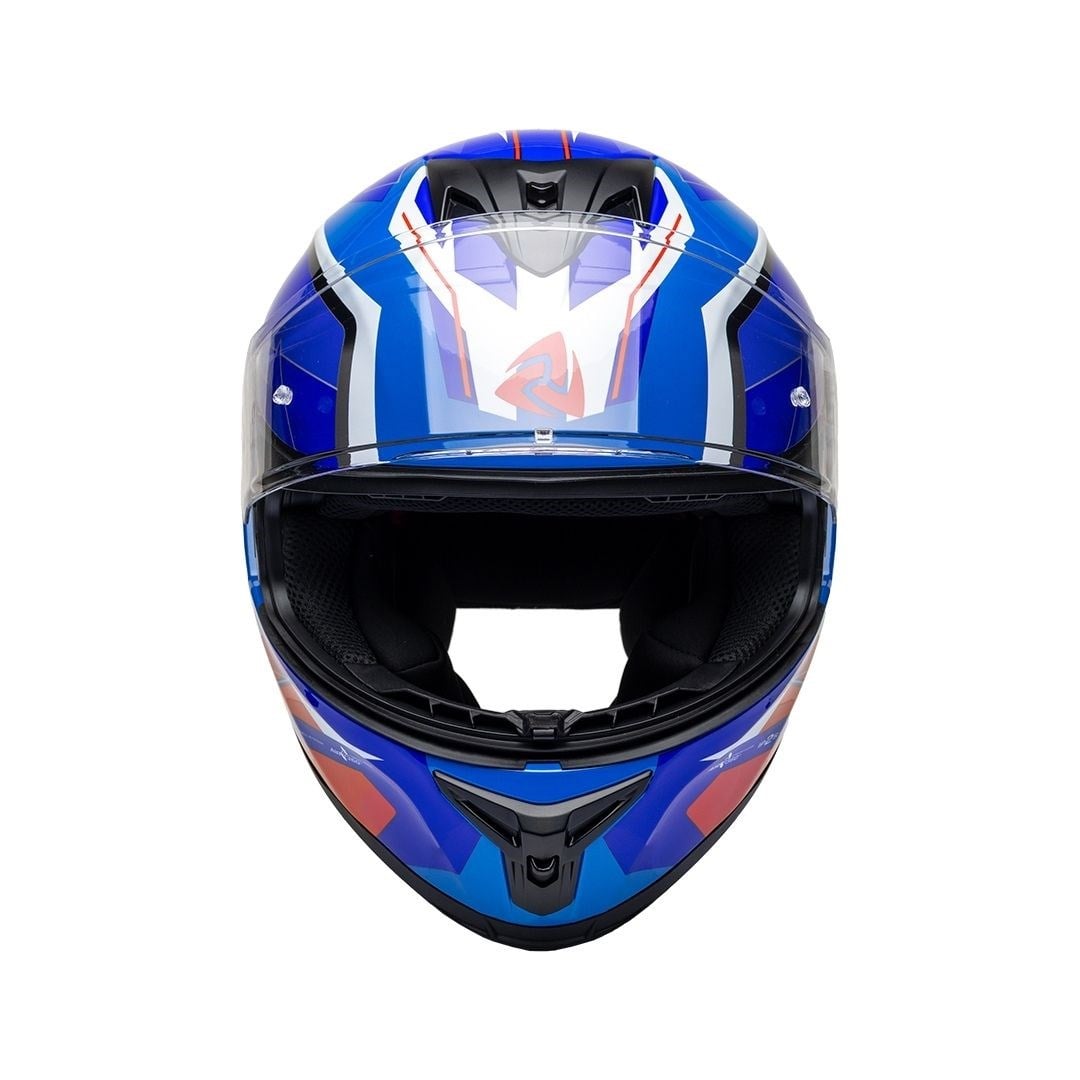 Nukro 986-A Glossy Blue Red White Kapalı Kask