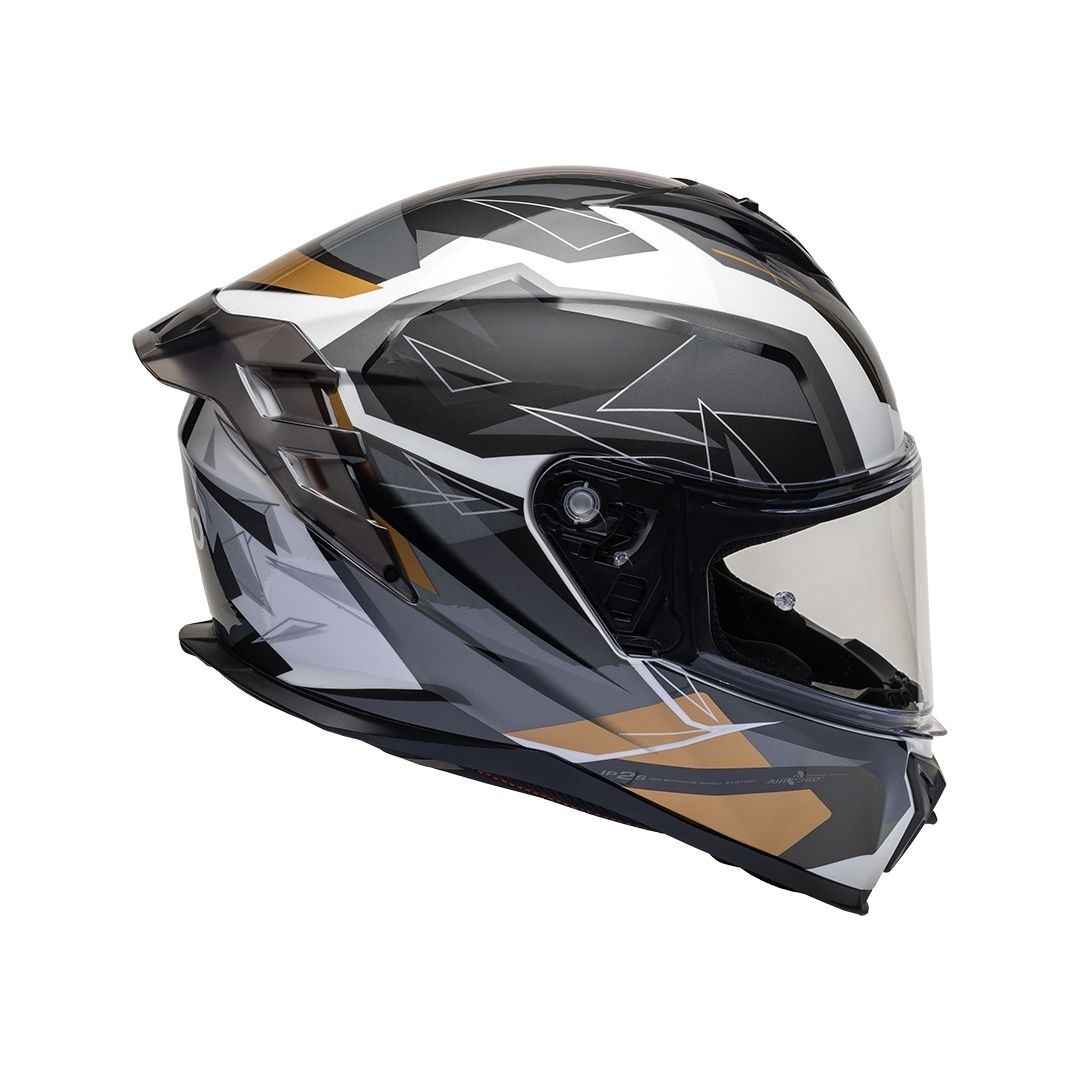 Nukro 986-A Glossy White Brown Gray Kapalı Kask 