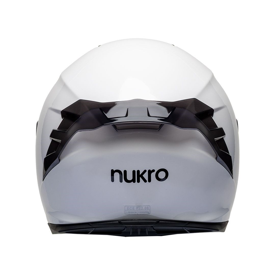 Nukro 986-A Solid Glossy White Kapalı Kask 