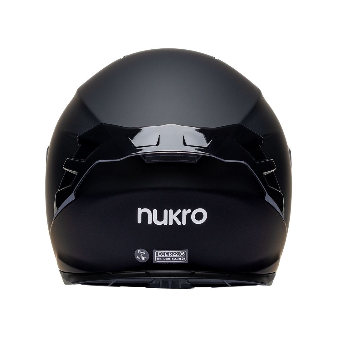 Nukro 986-A Solid Matt Black Kapalı Kask