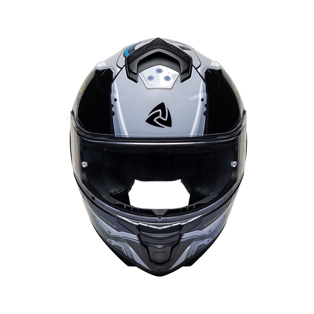 Nukro 987 Glossy Black Blue Red Kapalı Kask 