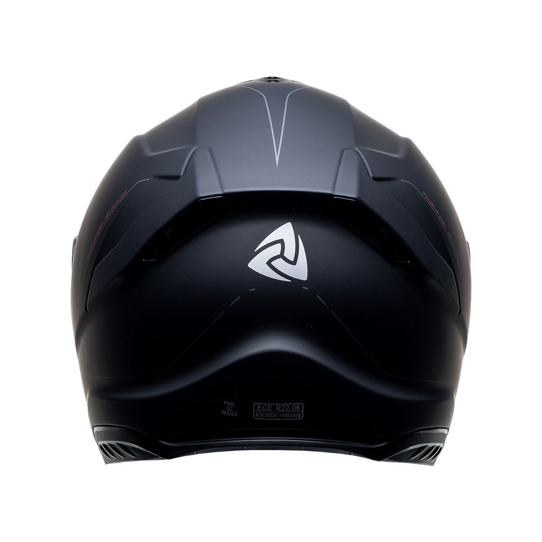 Nukro 987 Matt Black Red Kapalı Kask 