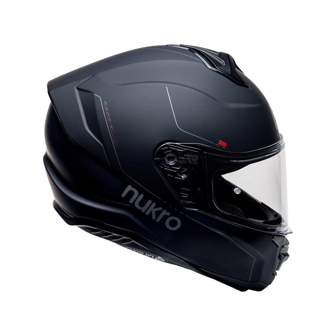 Nukro 987 Matt Black Red Kapalı Kask 
