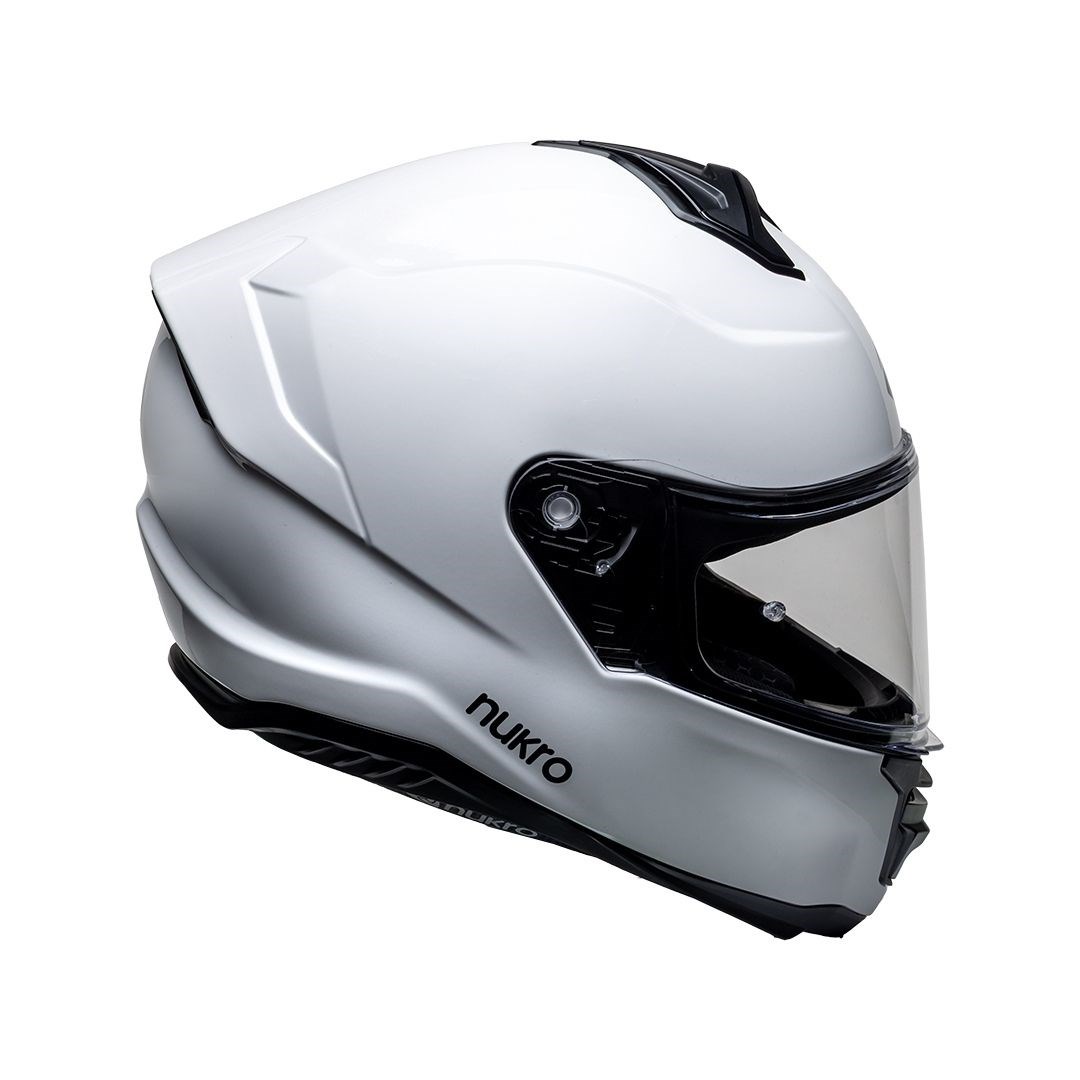 Nukro 987 Solid Glossy White Kapalı Kask 