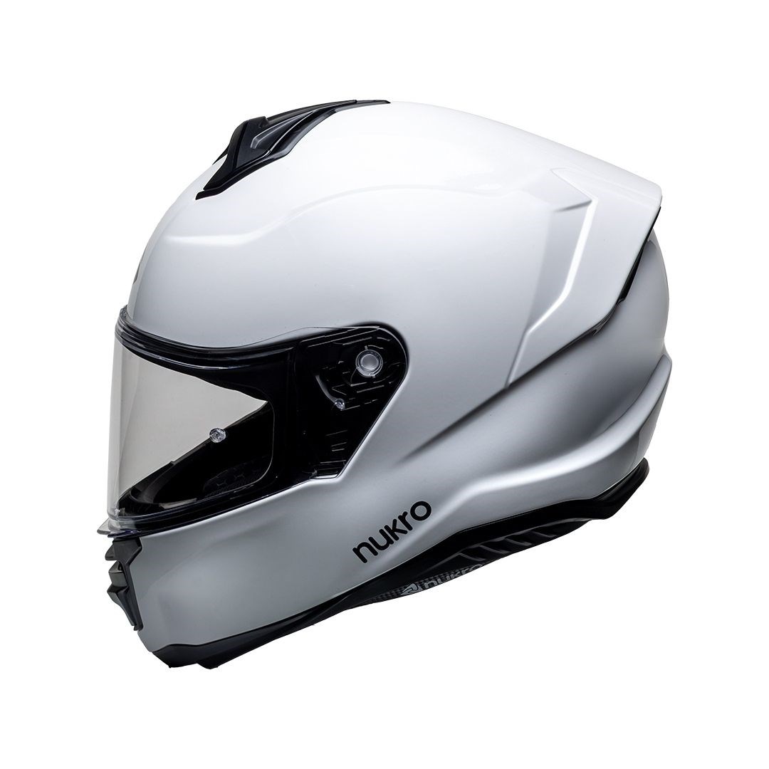 Nukro 987 Solid Glossy White Kapalı Kask 