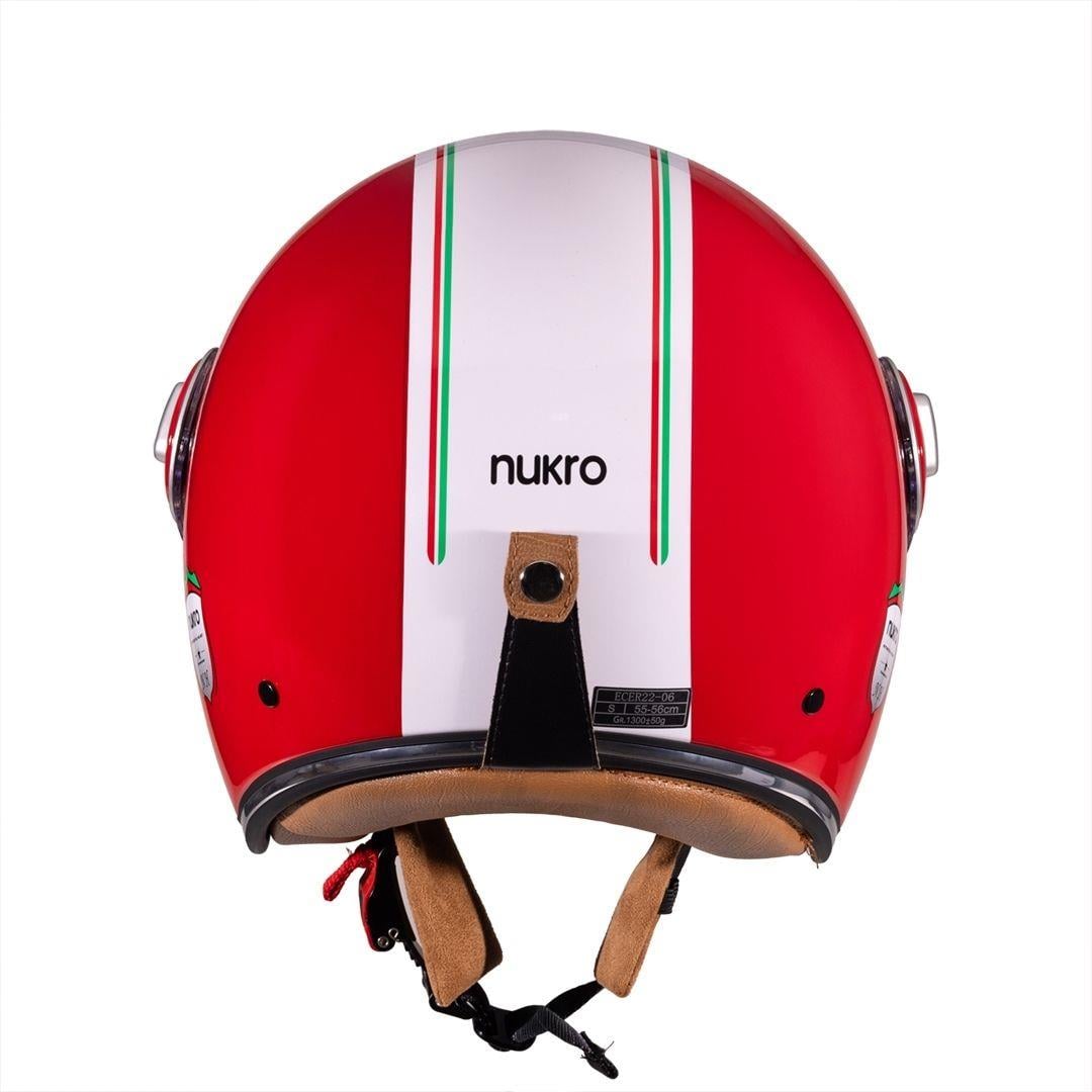 Nukro B-108 Nature Red-White Açık Kask 