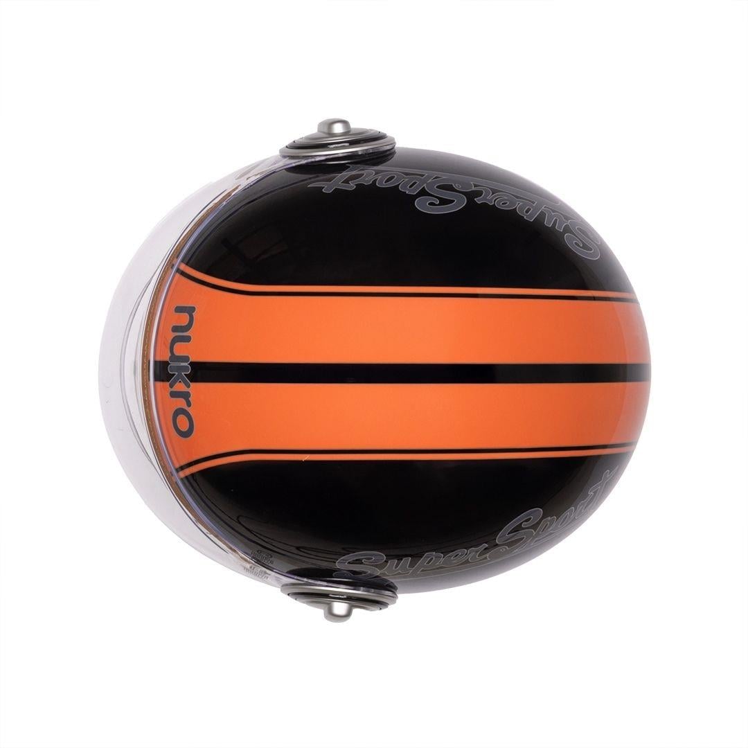 Nukro B-108 Super Sport Black-Orange Açık Kask 