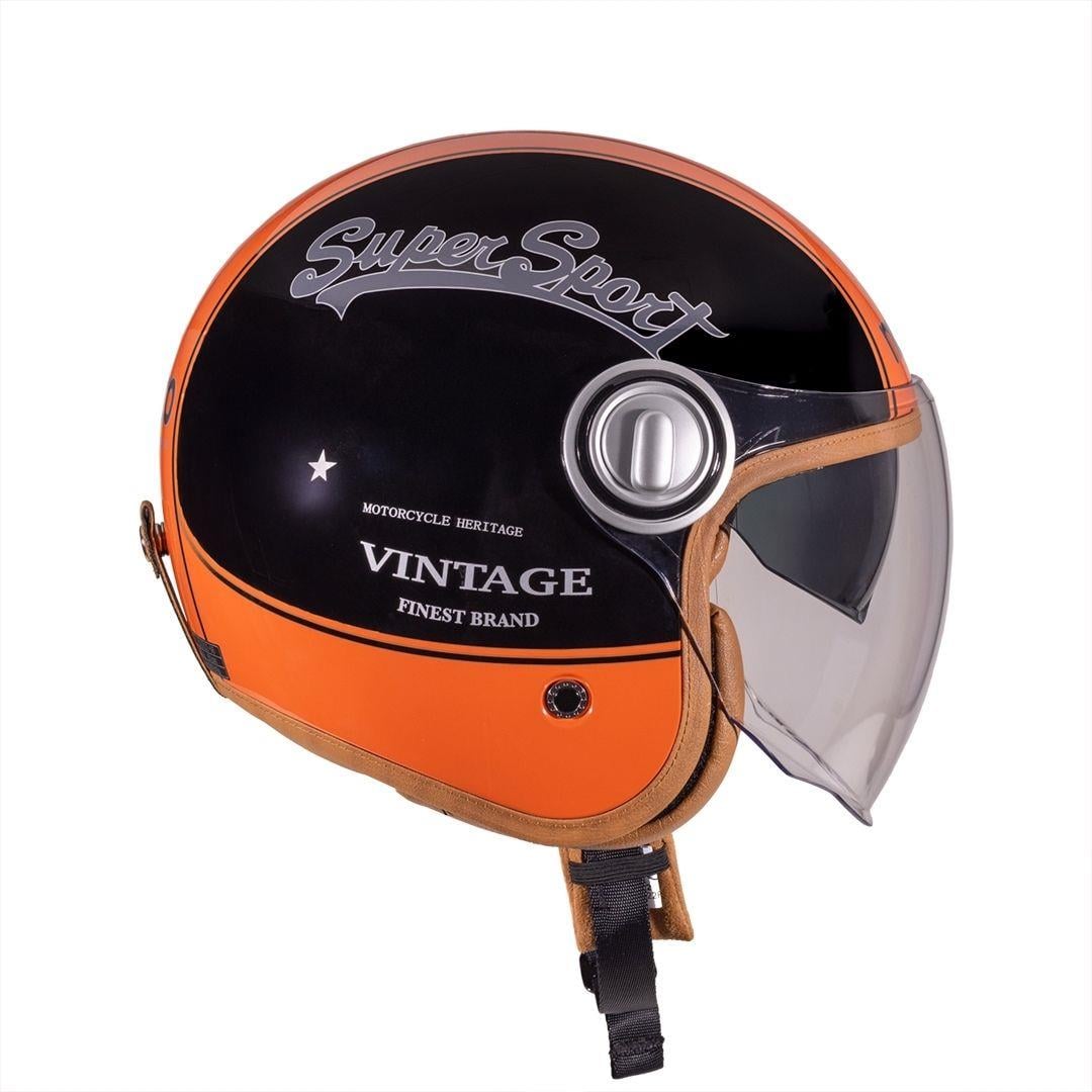 Nukro B-108 Super Sport Black-Orange Açık Kask 
