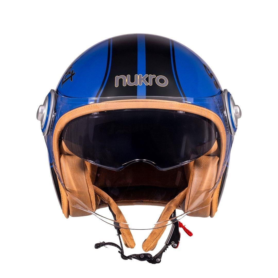 Nukro B-108 Super Sport Blue-Black Açık Kask 