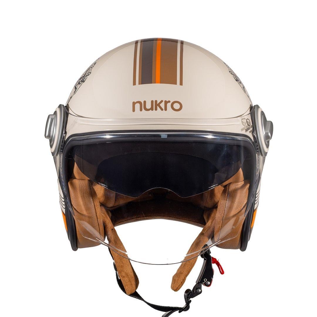 Nukro B-108 Super Sport Cream-Orange Açık Kask 