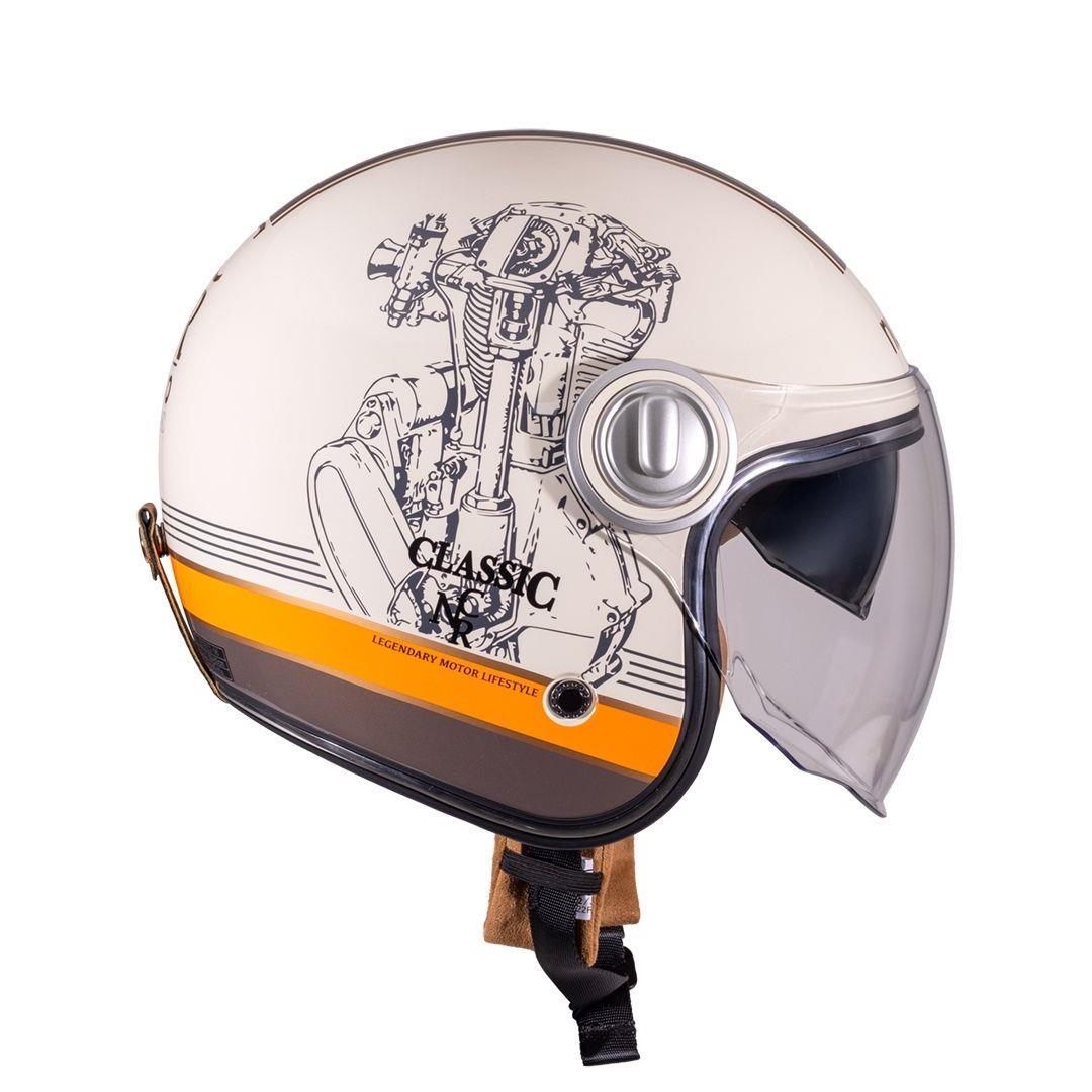 Nukro B-108 Super Sport Cream-Orange Açık Kask 