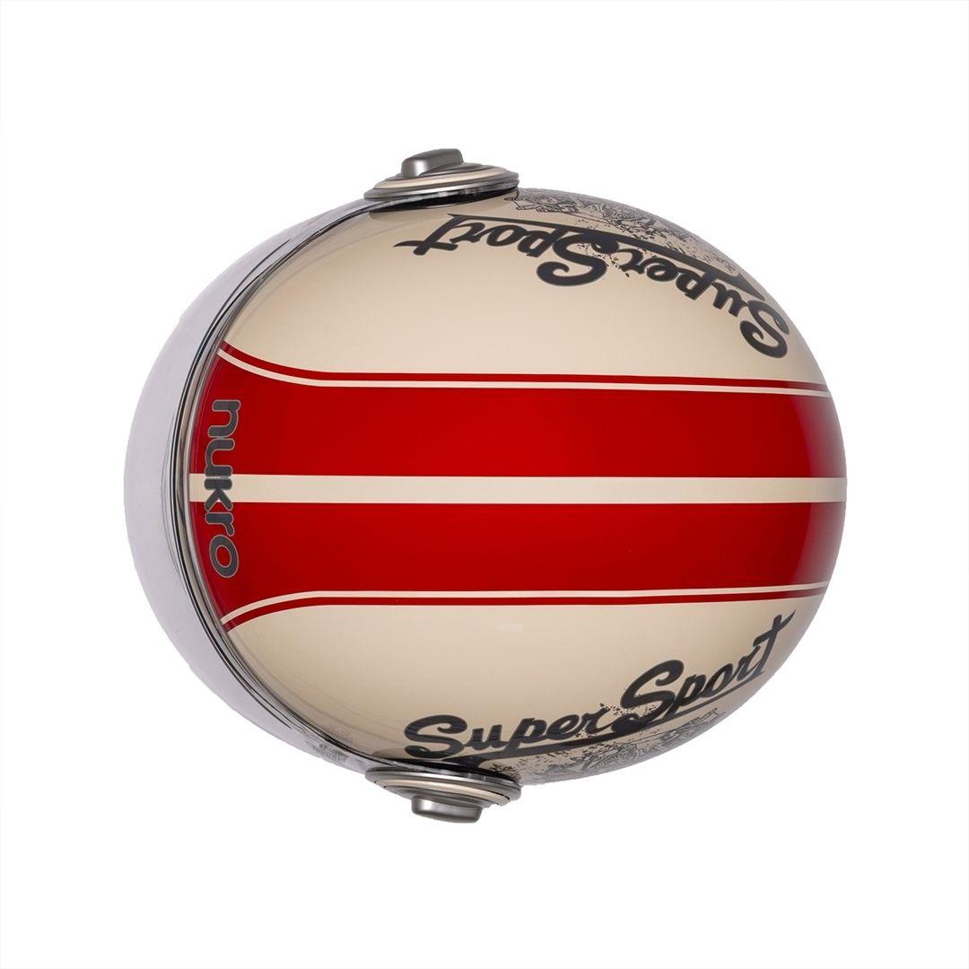 Nukro B-108 Super Sport Cream-Red Açık Kask 