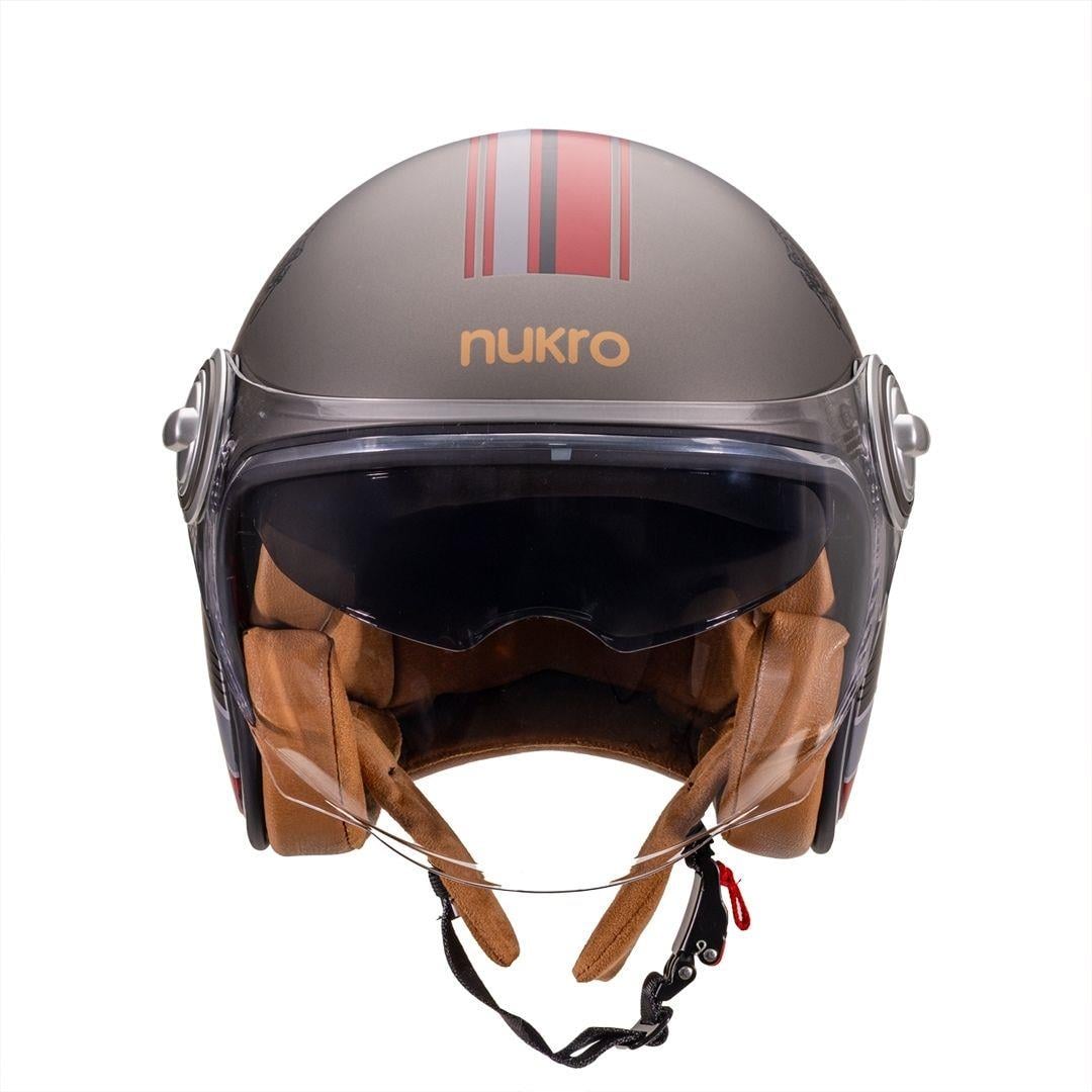 Nukro B-108 Super Sport Titan-Red Açık Kask 