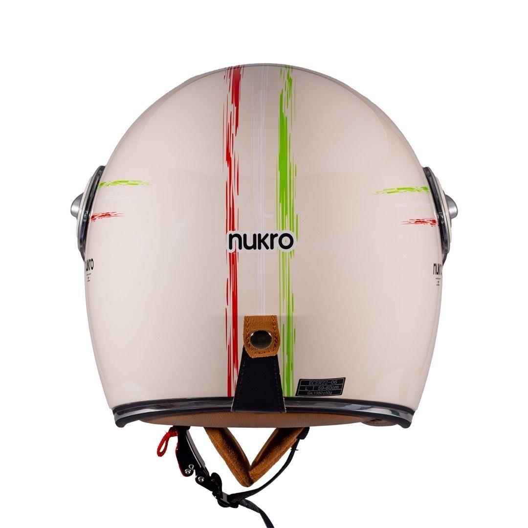 Nukro B-108 Way Cream-Red Açık Kask 
